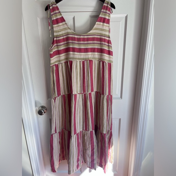 Sol Stripe FAHERTY Lanai Linen Dress. SZ LG. NWT. Coastal Grandma Dreamy dress - Picture 6 of 12